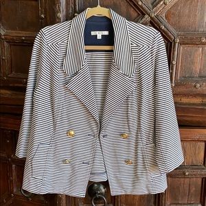 Cabi navy and white stopped blazer / jacket